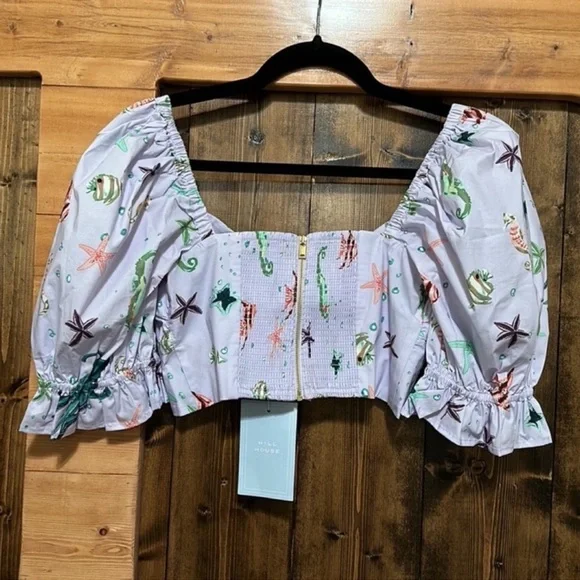 Hill House Lavender Sea Life Print Top - Picture 3 of 6